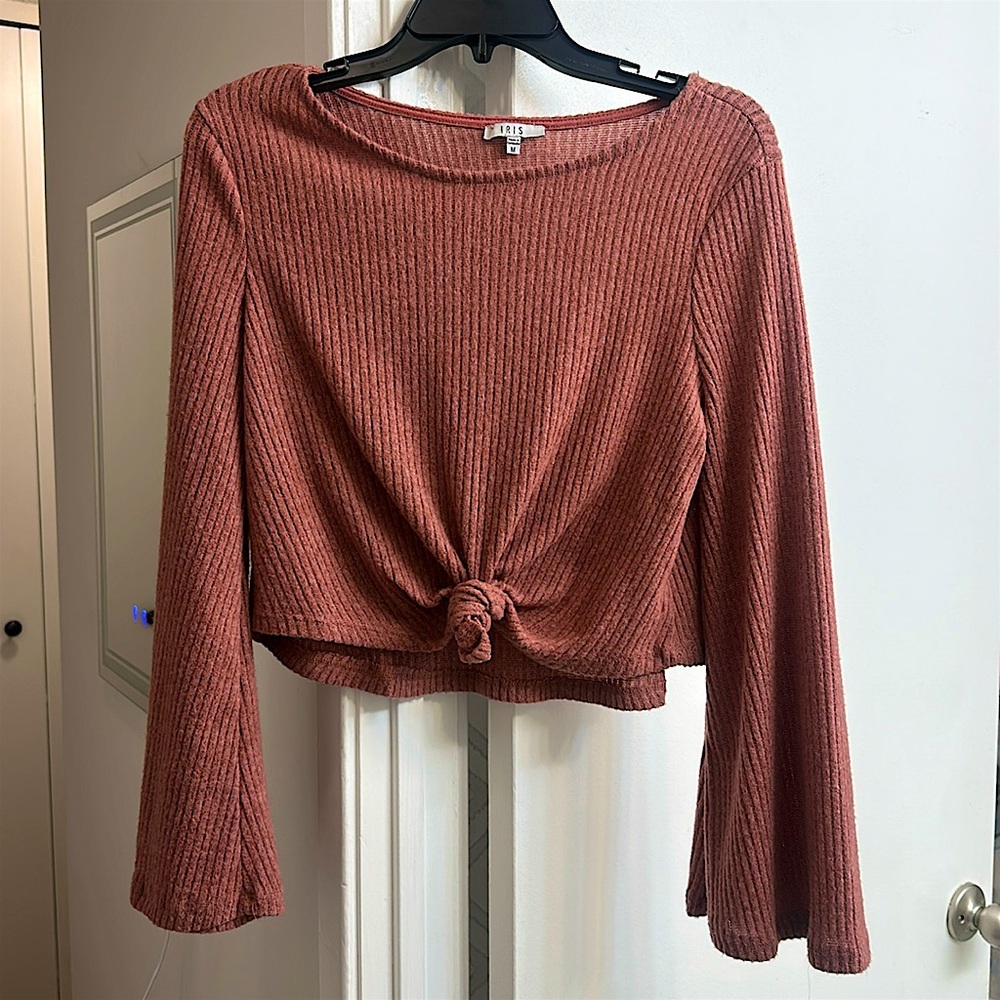 Pink ruched cropped Sweater